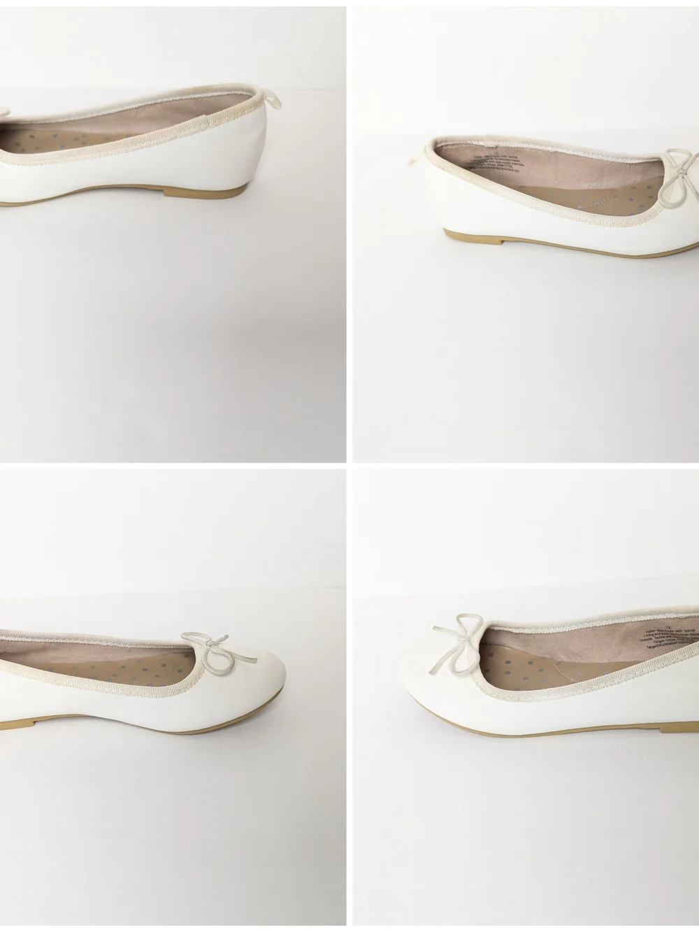 Cat & Jack Girls White Ballet Flats with Bow Accent 13